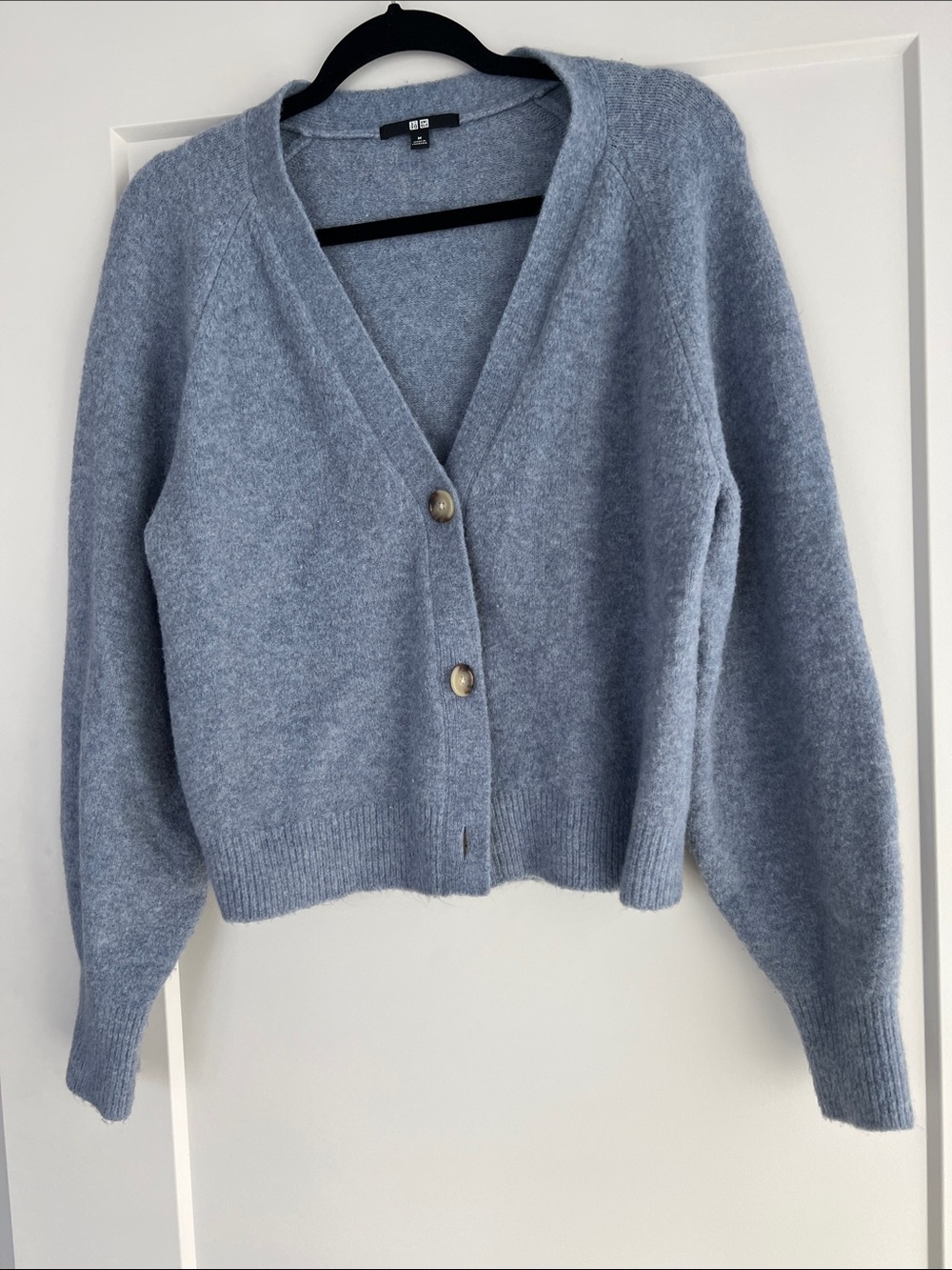 Uniqlo Dusty Blue V‑Neck Button Cardigan
